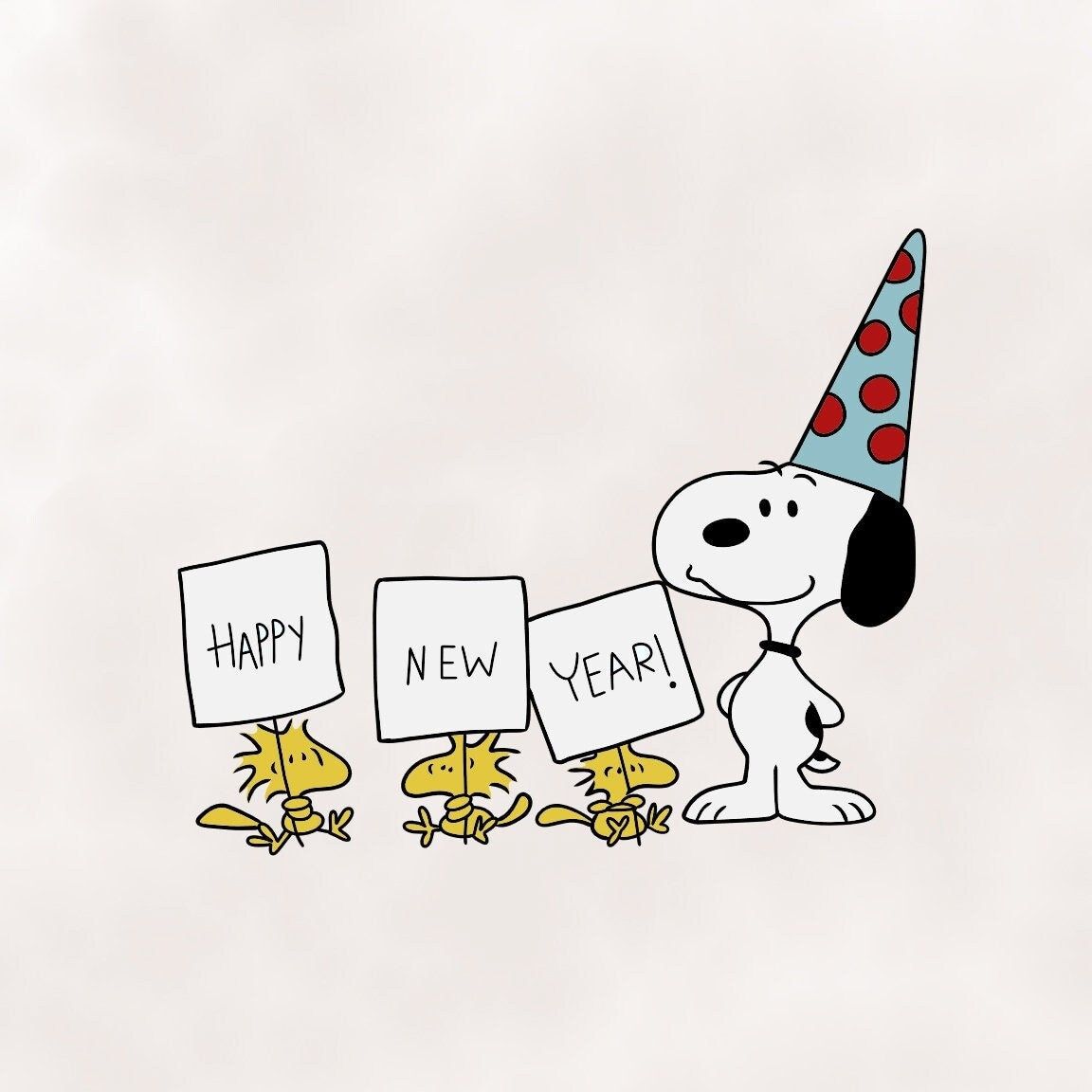 Happy New Year from Snoopy and Woodstock! - New Year, Charlie Brown