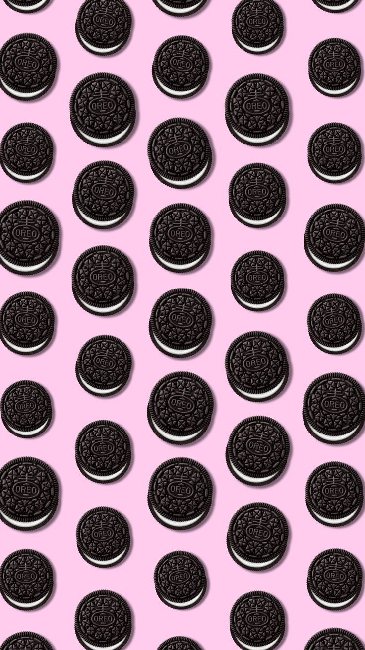 A pattern of cookies on pink background - Oreo