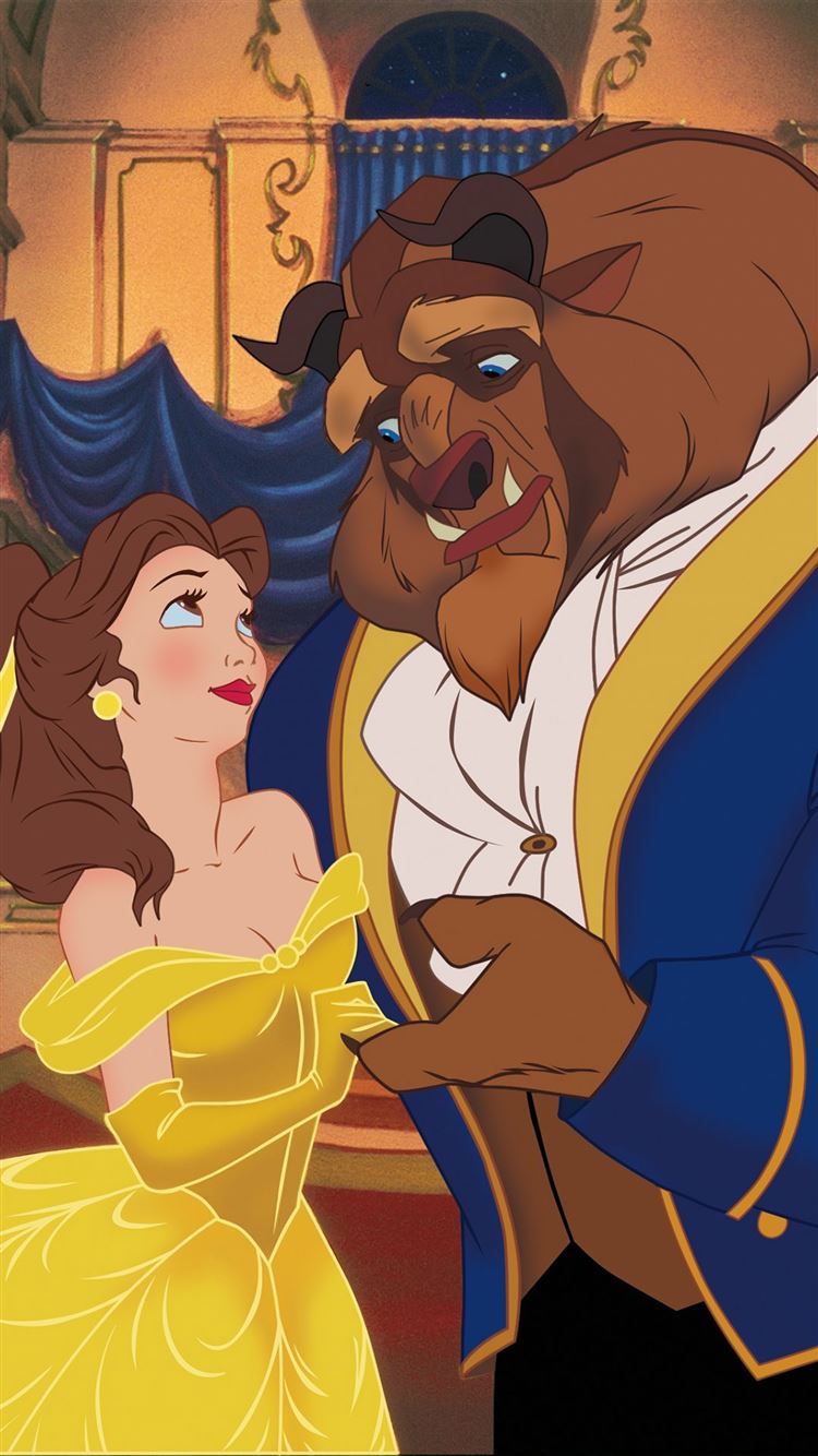 Beauty and the beast in a cartoon - Belle