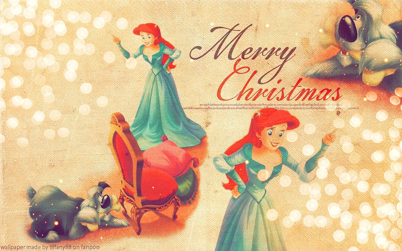 Merry christmas ariel wallpaper disney princesses wallpaper 1280x800 voltagebd Choice Image - Ariel