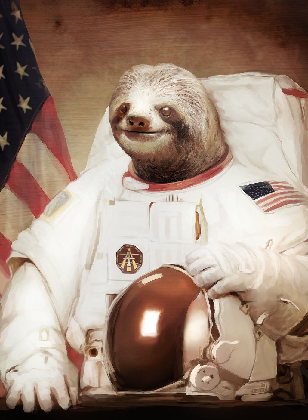 Astronaut Sloth Wallpaper