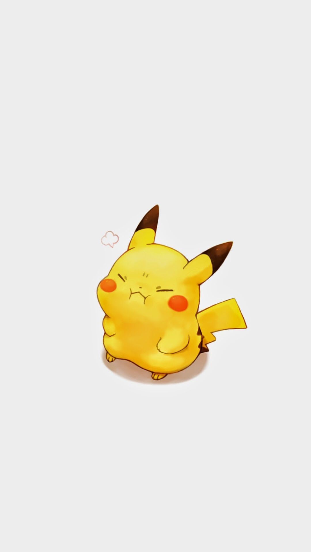 IPhone wallpaper of Pikachu sleeping with a heart coming out of his behind. - Pikachu