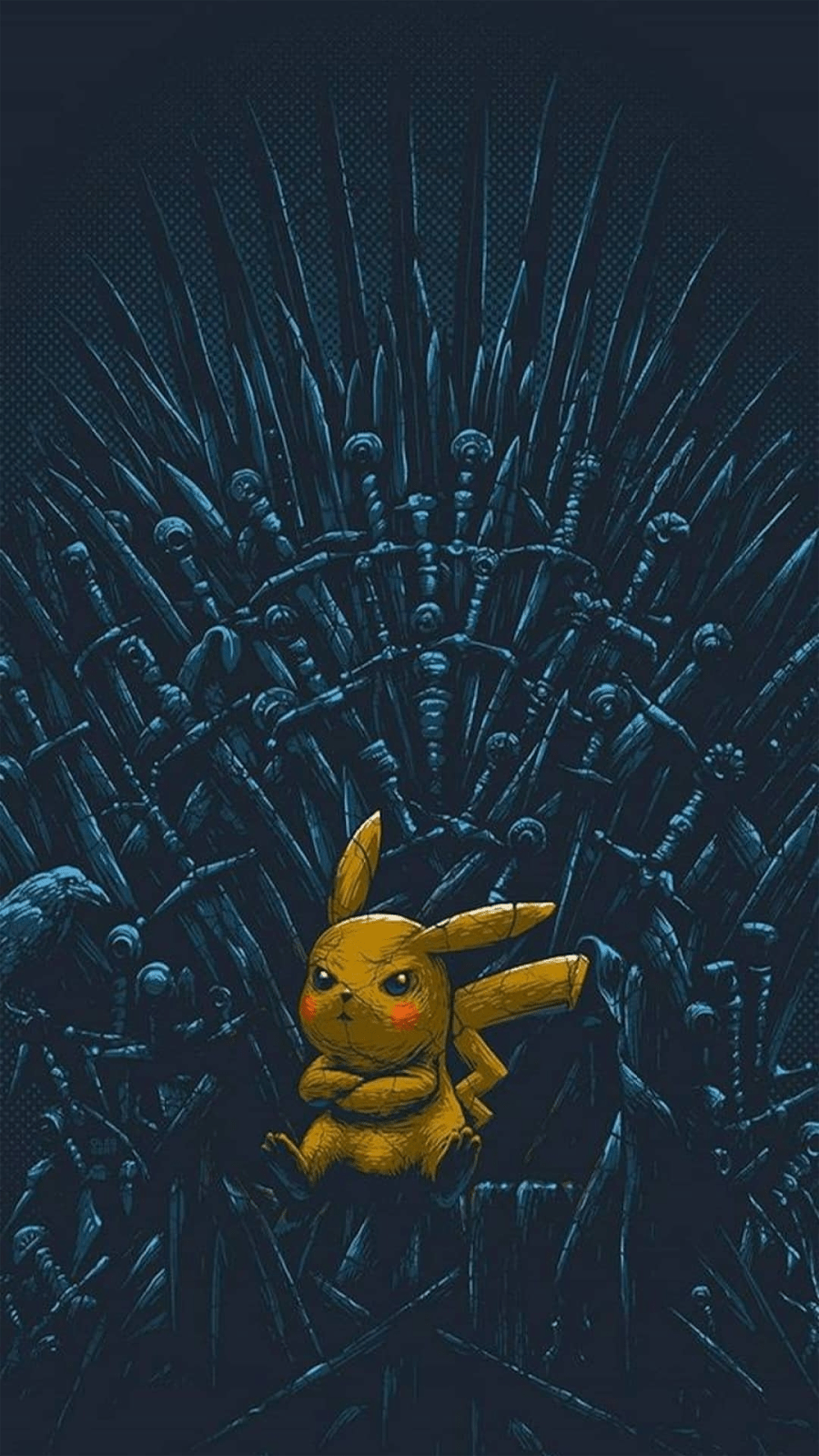 IPhone wallpaper with Pikachu sitting on a chair. - Pikachu