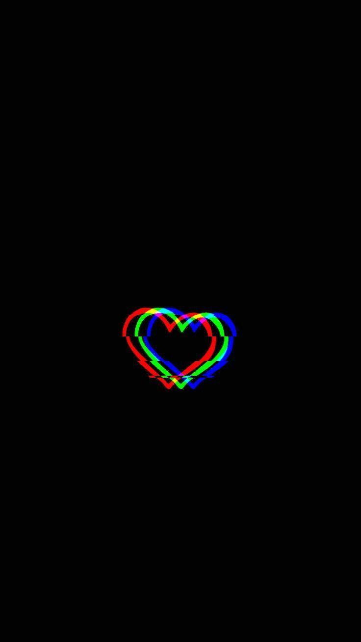 A heart shaped light in the dark - Black glitch