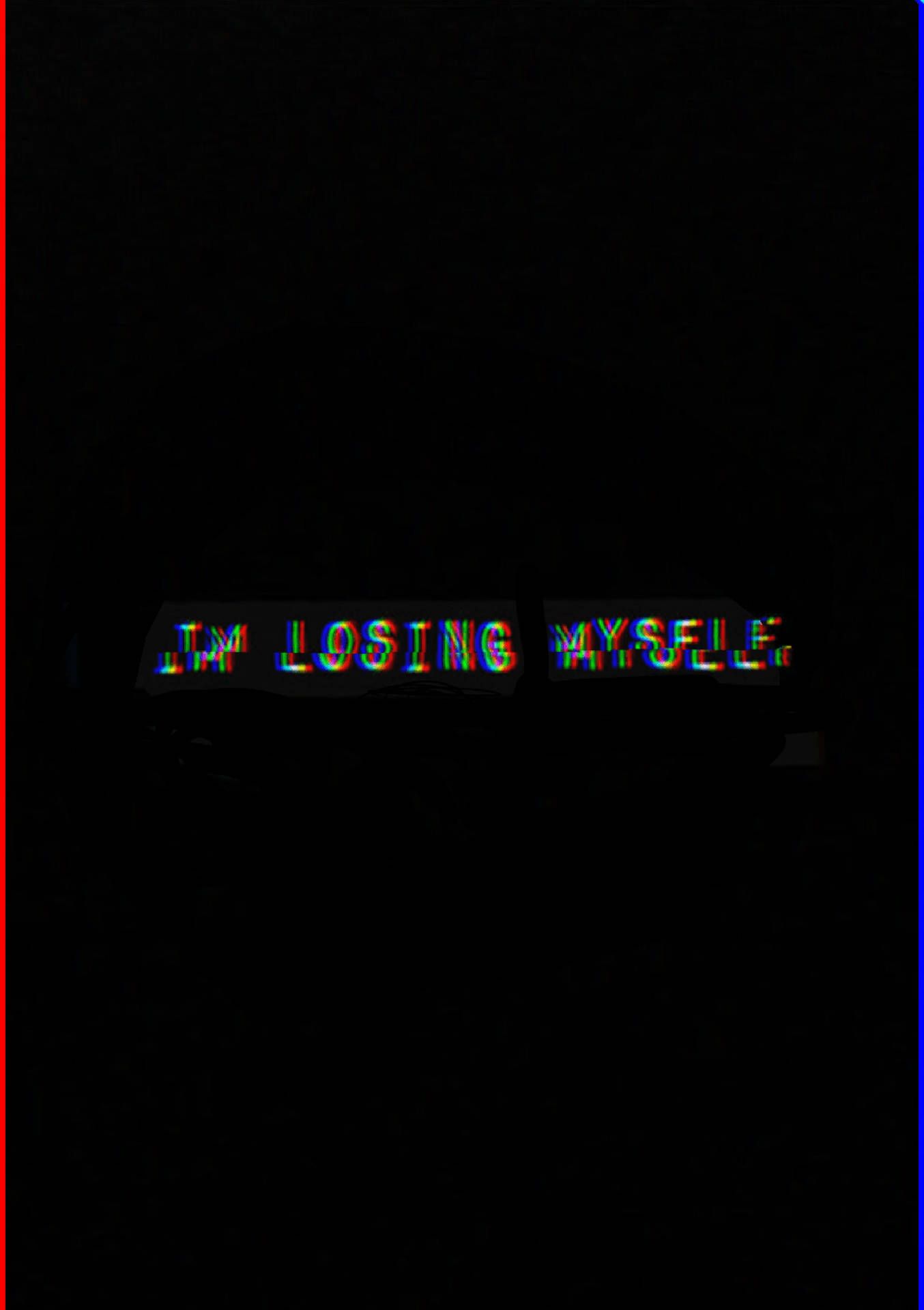 A black and white screen with the words my lost wires - Black glitch