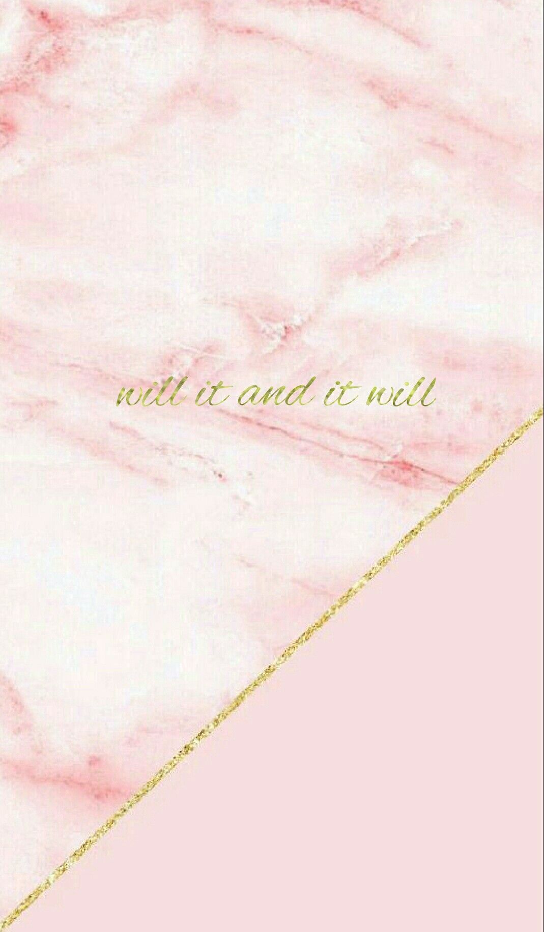 A pink marble background with gold lettering that says well it is all - Gold