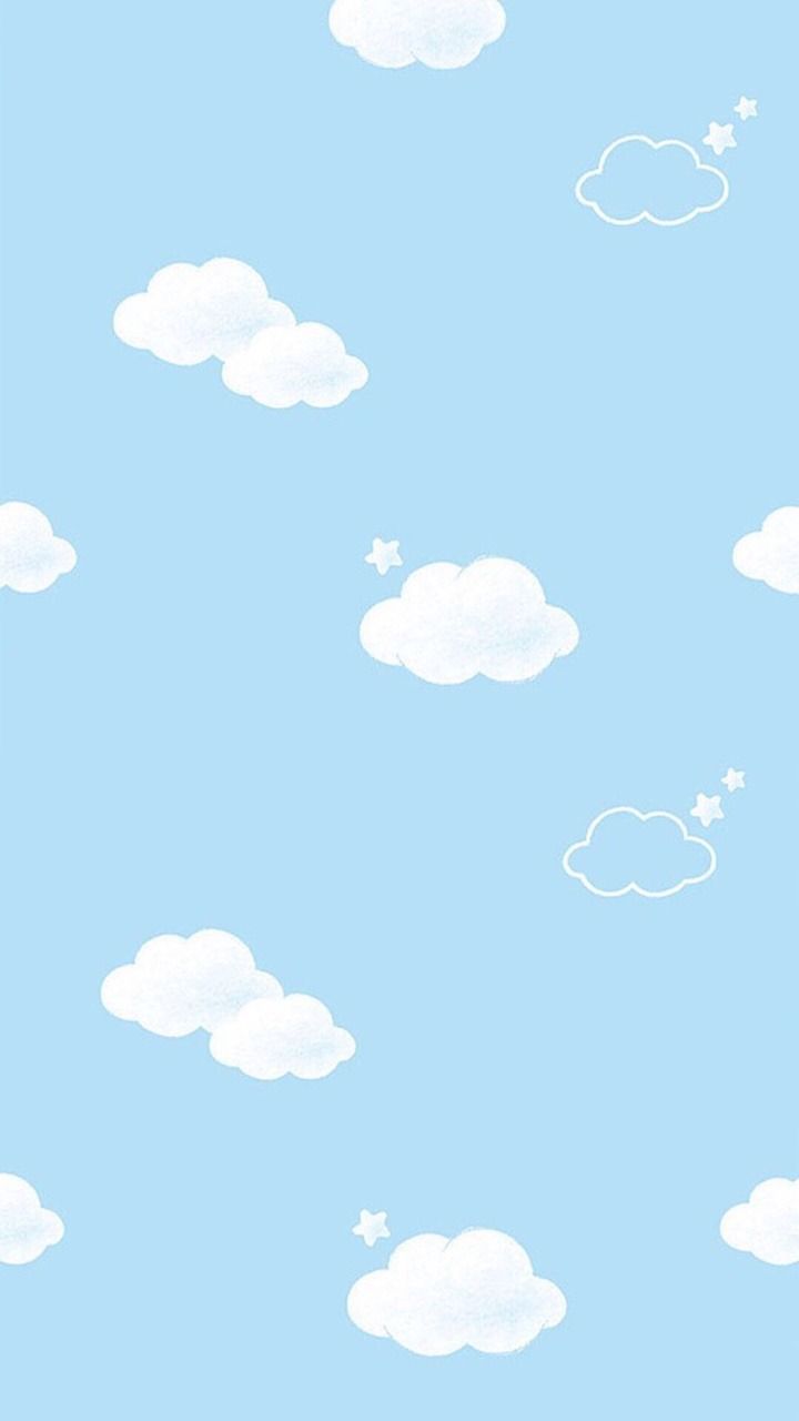 Blue sky with white clouds wallpaper for mobiles and tablets - 