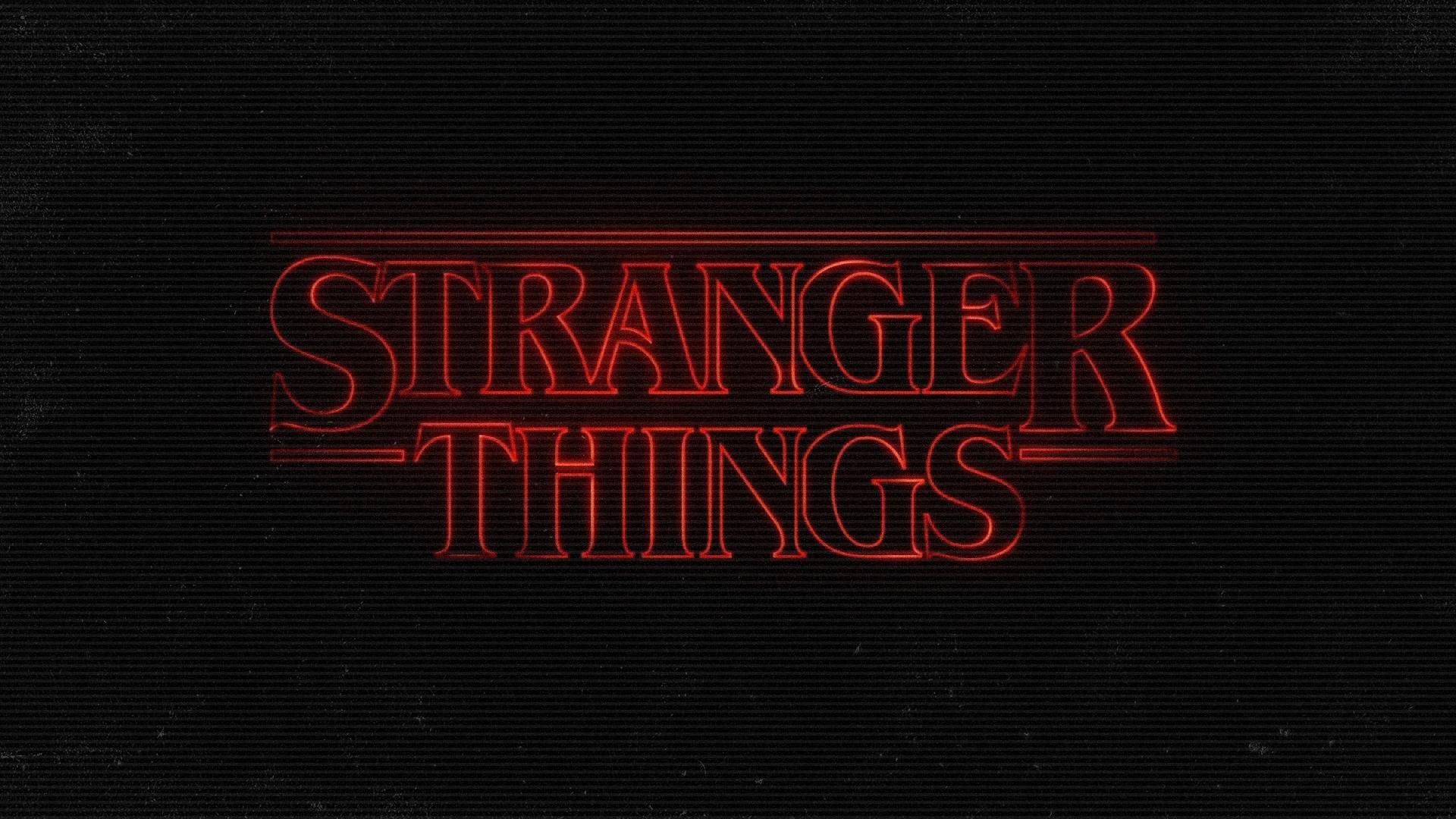 Stranger Things wallpaper with the title in red - Stranger Things