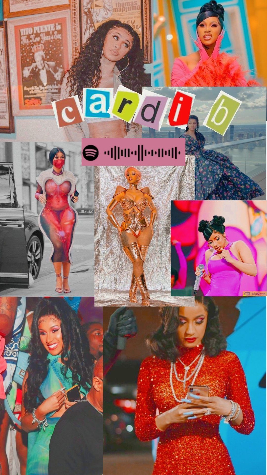 Cardi B Collage, she is an American rapper, singer, songwriter, and actress. - Cardi B