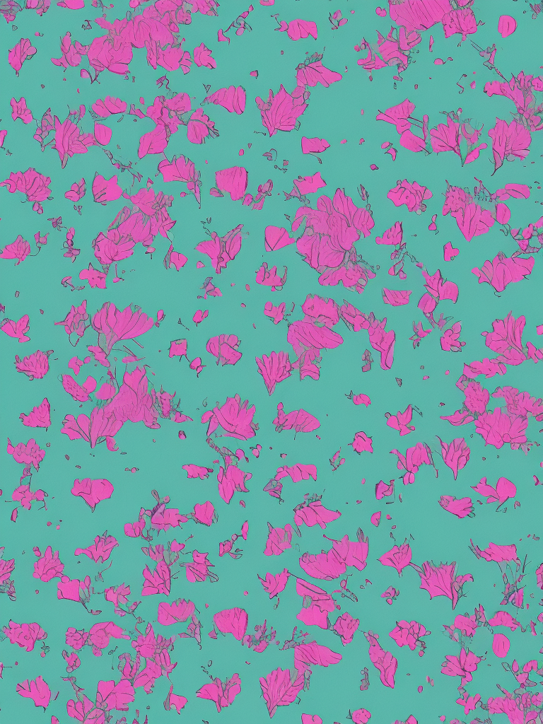 A pattern of pink flowers on turquoise background - Rugrats