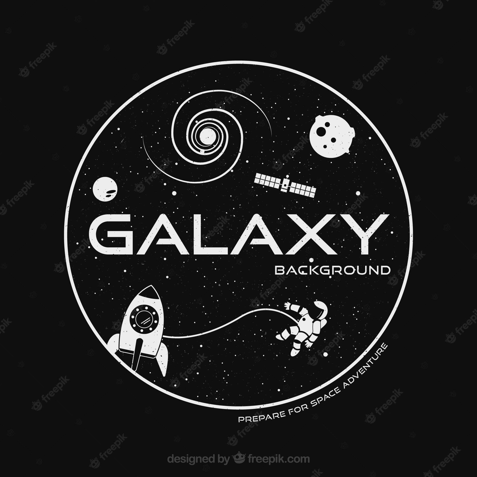 Premium Vector. Galaxy background and astronauts