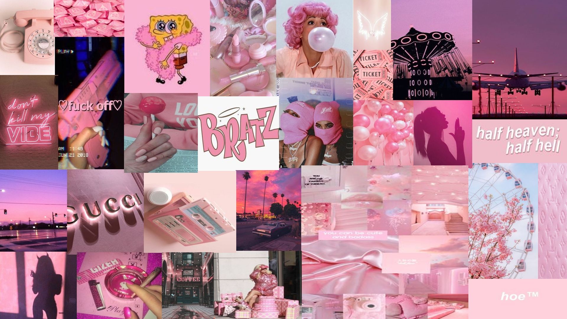 A collage of pink and purple items - Baddie