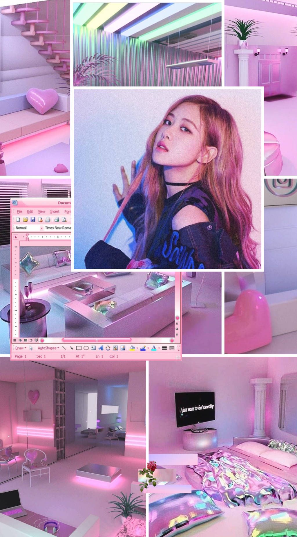 A collage of pictures with pink and purple lighting - Cute pink, BLACKPINK
