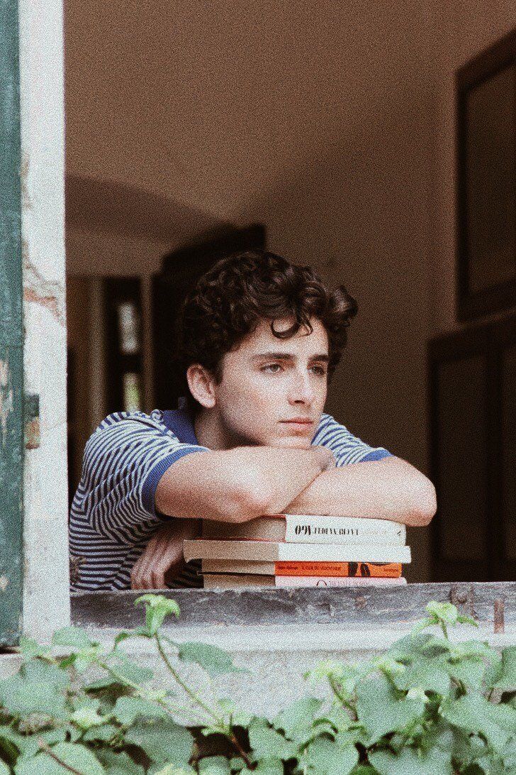 A young man sitting on the window sill - Timothee Chalamet