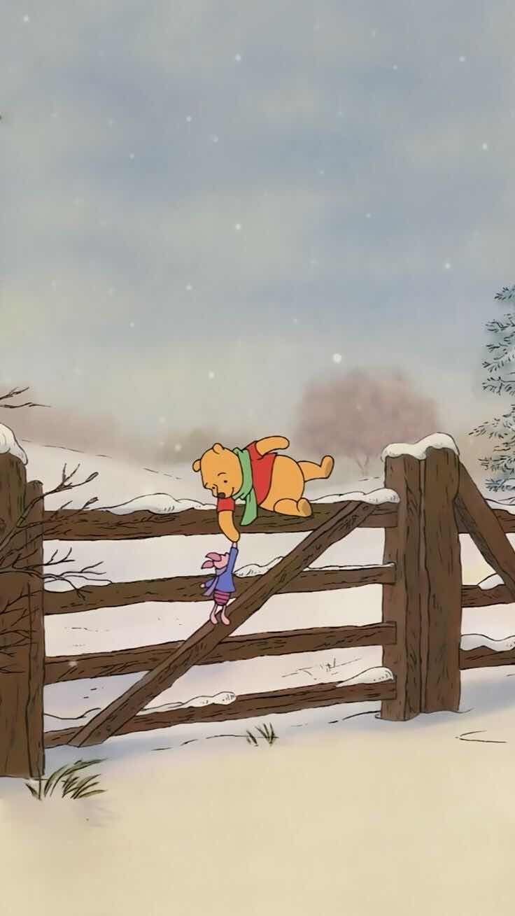 Free download iPhone and Android Wallpaper Winter Winnie the Pooh and Piglet [736x1309] for your Desktop, Mobile & Tablet. Explore Cartoon Aesthetic Winter Wallpaper. Cartoon Winter Wallpaper, Cartoon Wallpaper