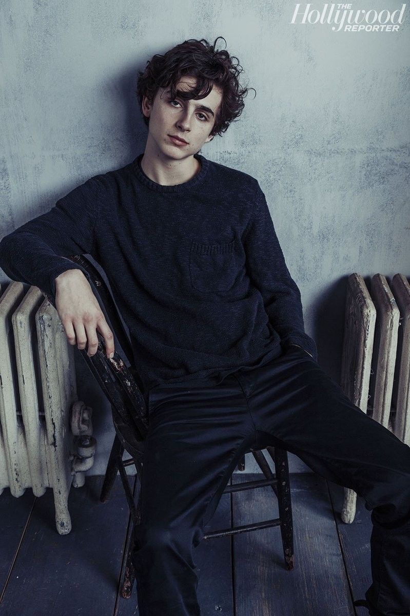 Timothee Chalamet sitting on a chair in front of a radiator - Timothee Chalamet
