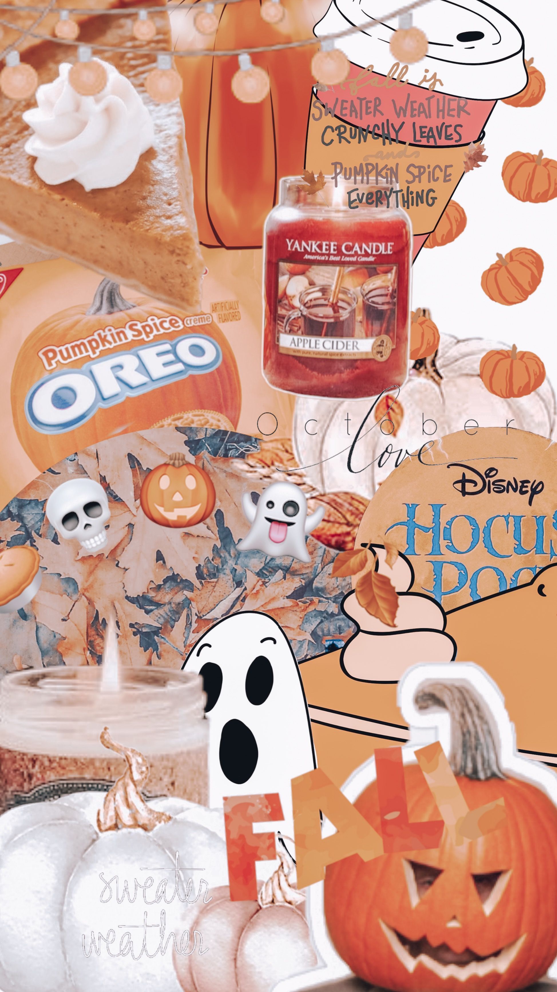 A picture of halloween items and candles - Oreo