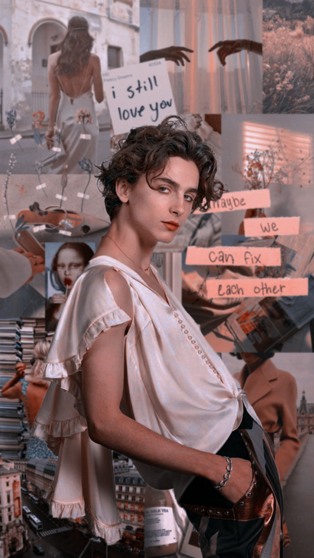 Aesthetic background with Timothee Chalamet and quotes - Timothee Chalamet