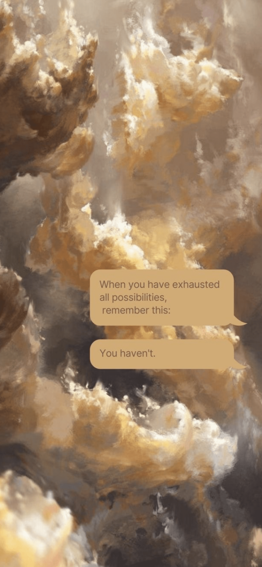 A cloudy sky with a text overlay that says 
