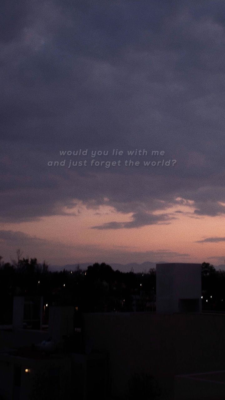 Would you lie with me and just forget the world? - Sad quotes