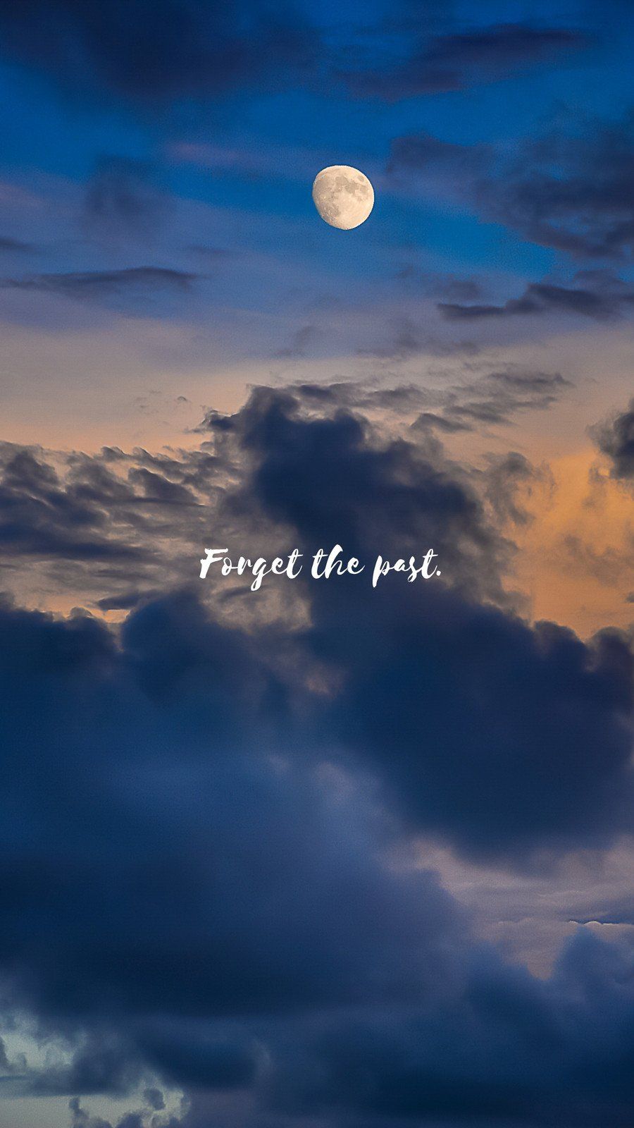 Clouds and moon wallpaper with the quote 