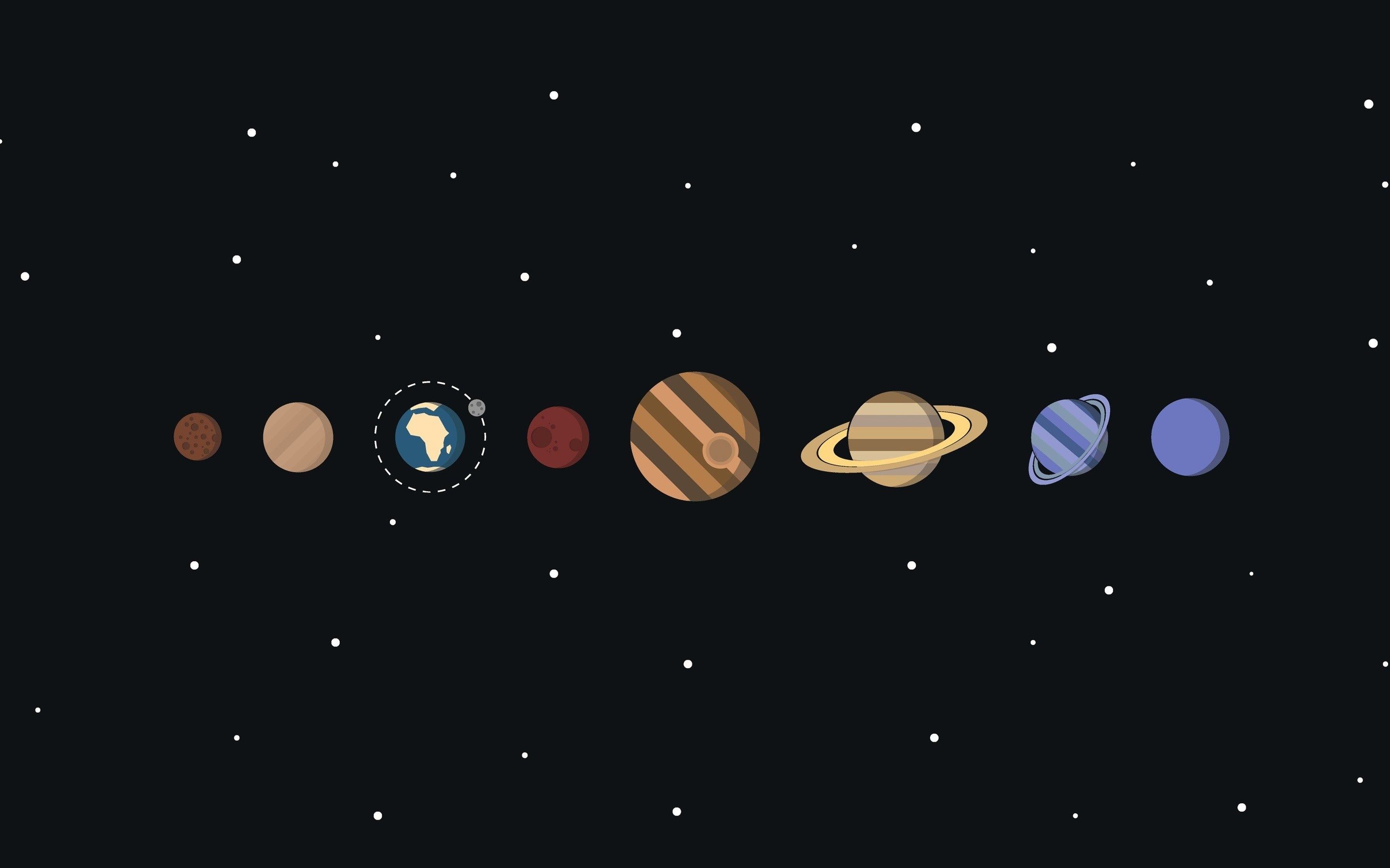 The solar system in a flat style - Planet, space