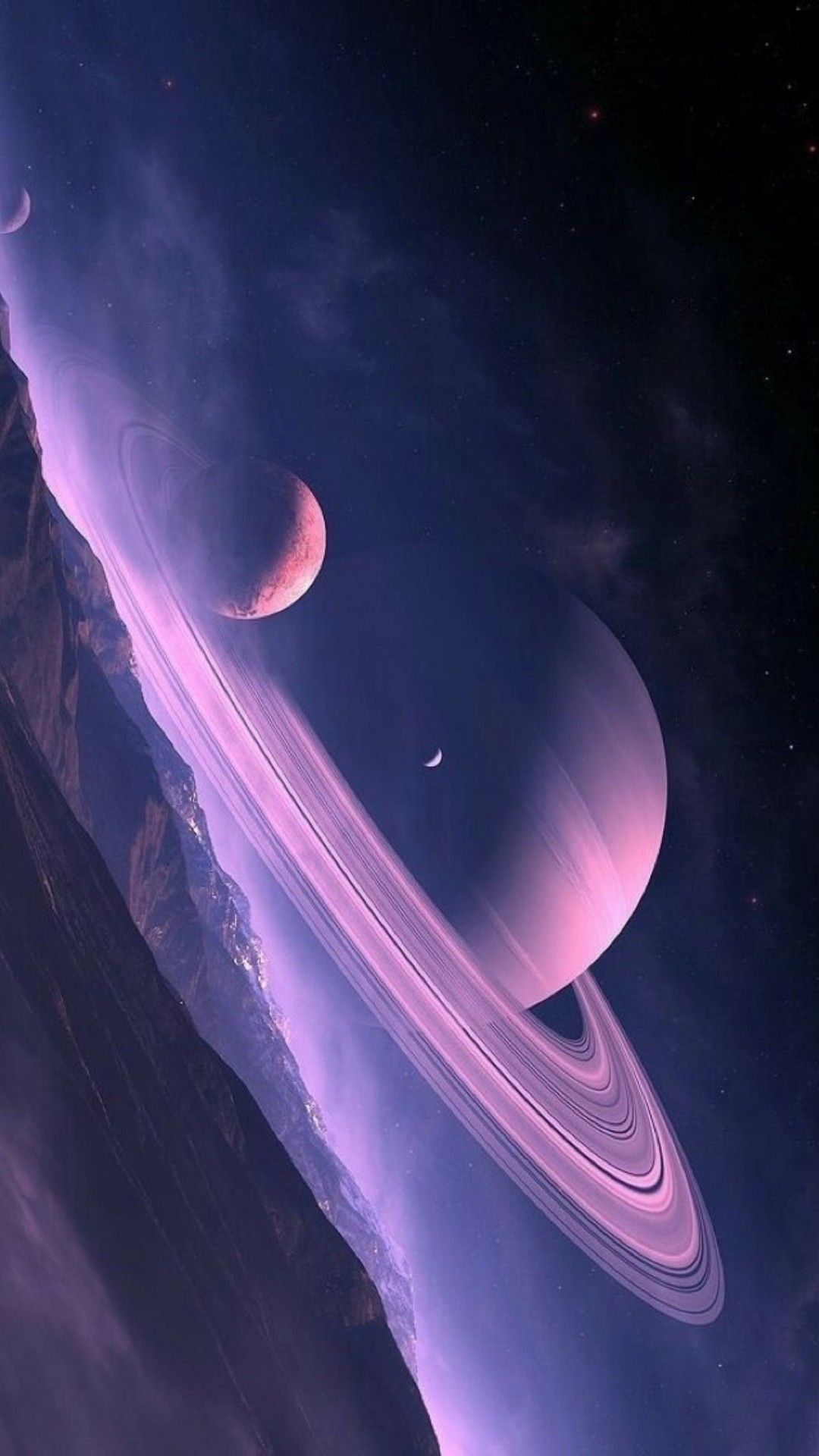 IPhone wallpaper of a planet with a purple ring around it - Planet, galaxy