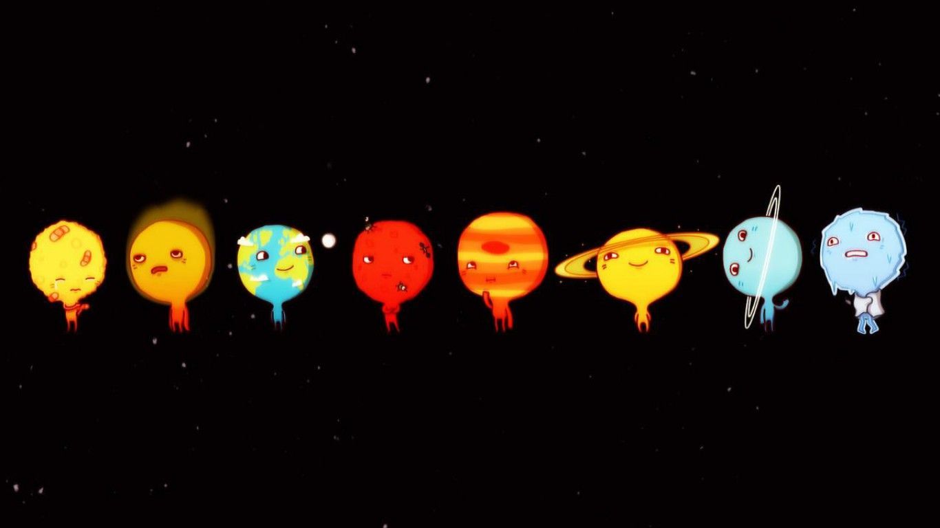A group of planets in the sky - 1366x768, funny