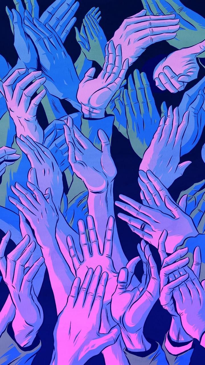 A wallpaper of hands reaching out to each other - 