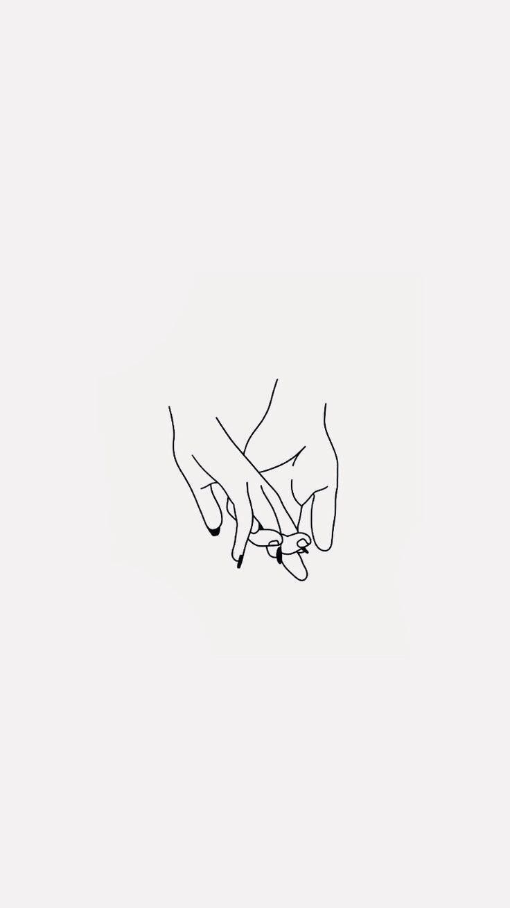 Download Aesthetic Drawing Holding Hands Wallpaper