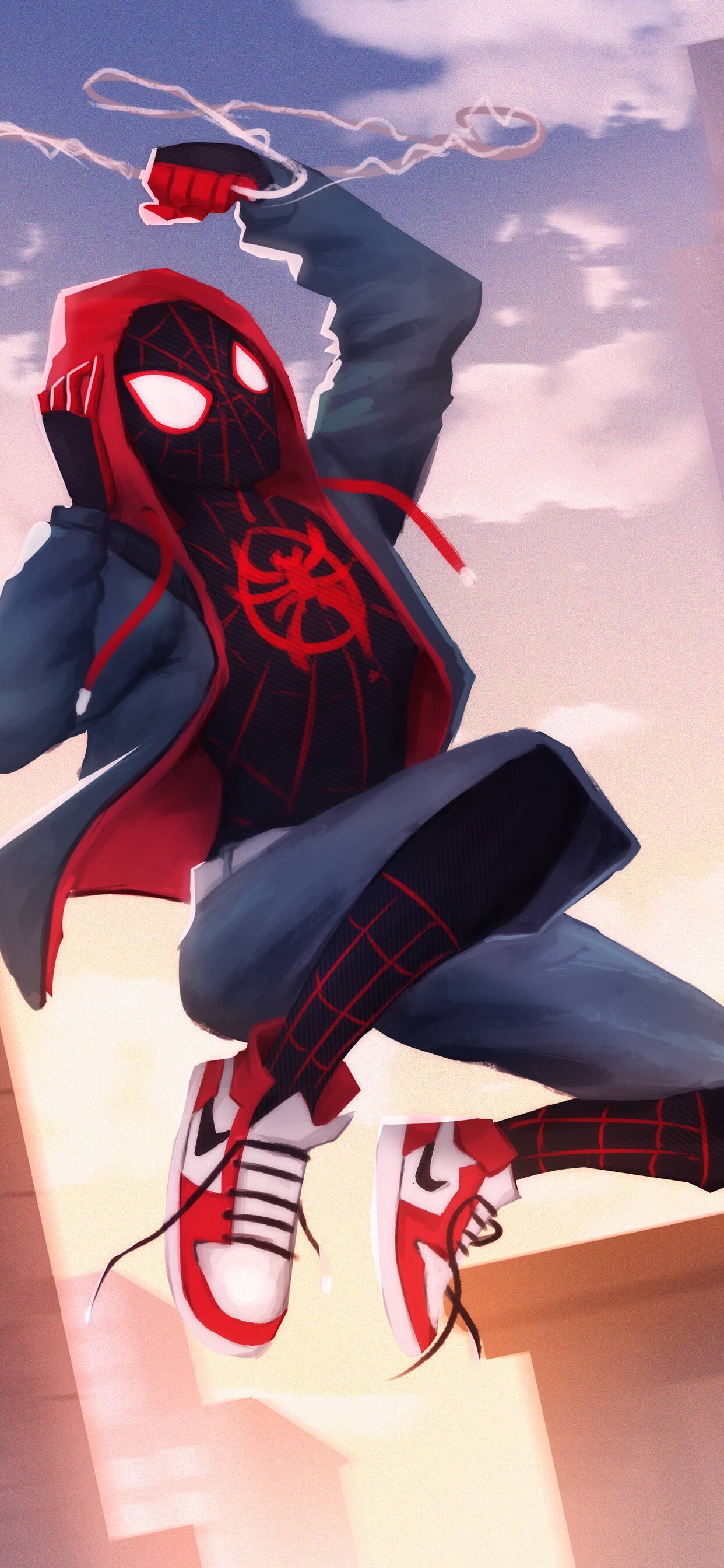 Spider Man Miles Morales iPhone XS MAX HD 4k Wallpaper, Image, Background, Photo and Picture