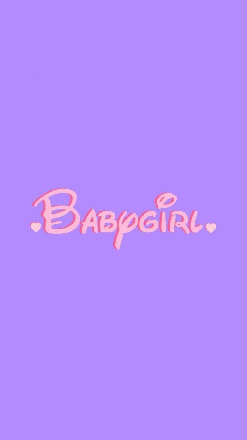 A pink background with the word babygirl in white - Baddie