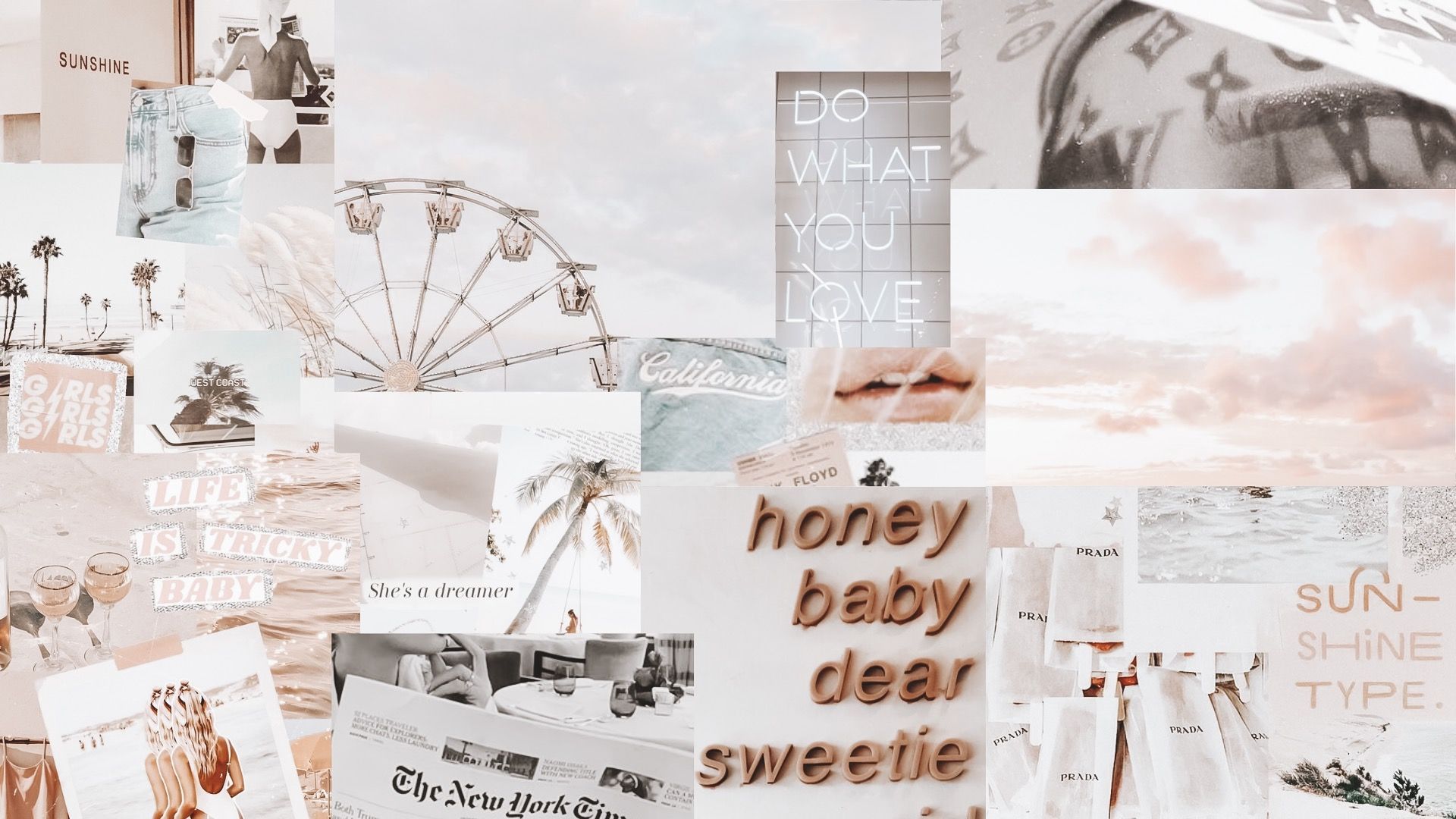 A collage of pictures with the words honey baby dear sweetie - Laptop