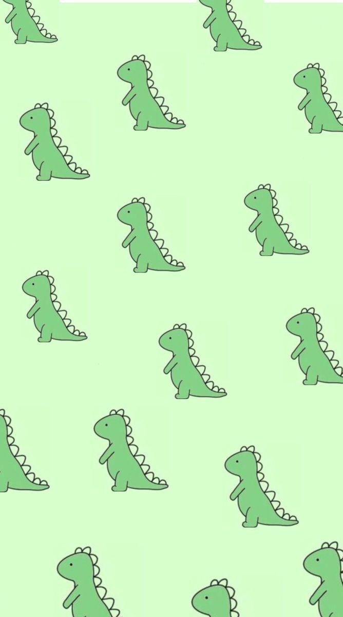 A pattern of green dinosaurs on white background - Green, dinosaur