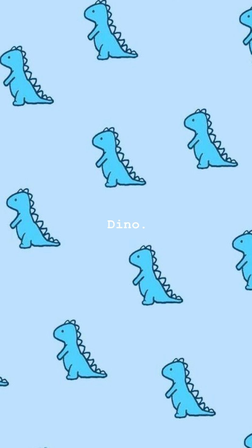 A pattern of blue dinosaurs on light background - Blue, dinosaur