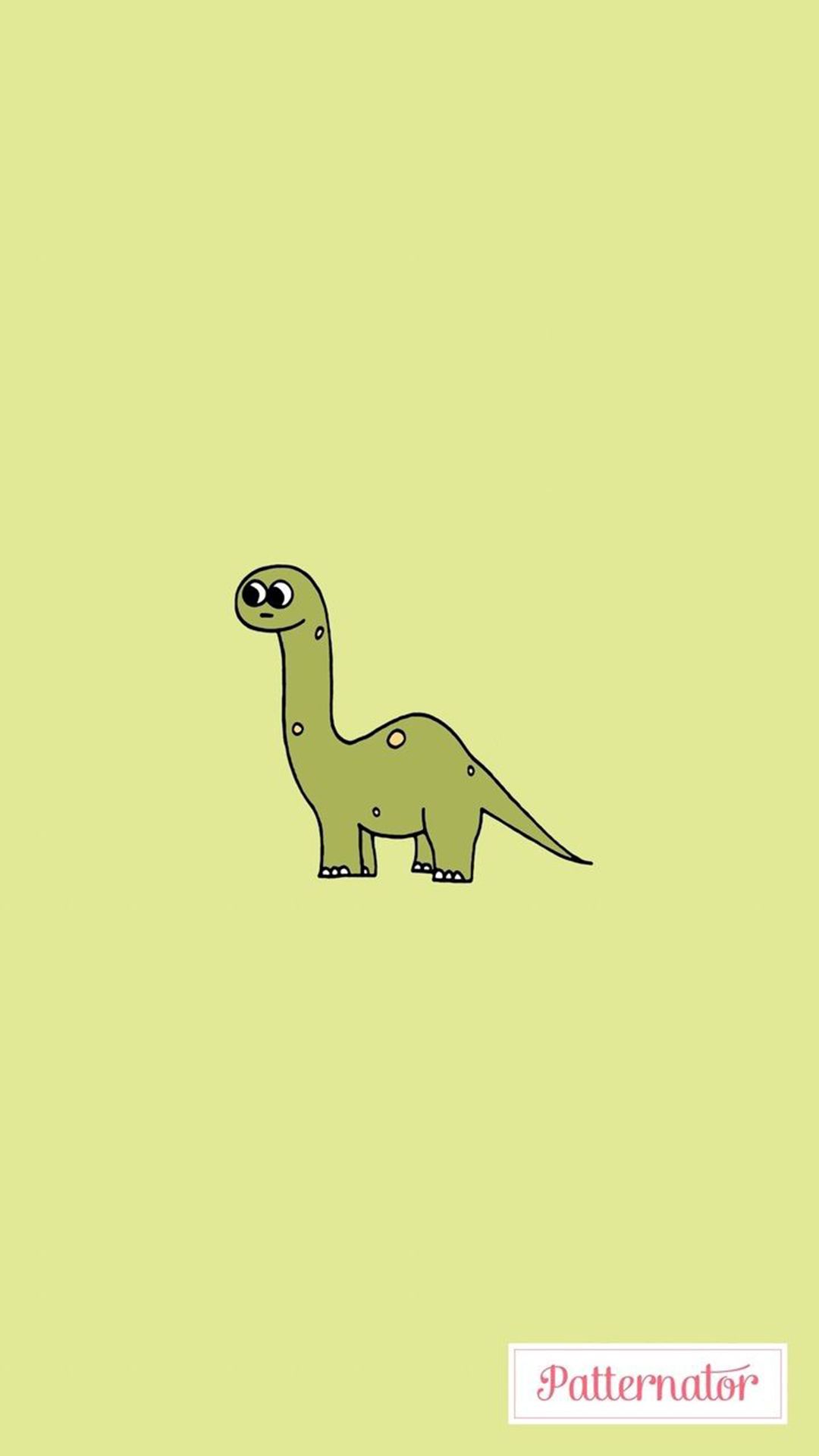 A cute dinosaur illustration on a green background - Dinosaur