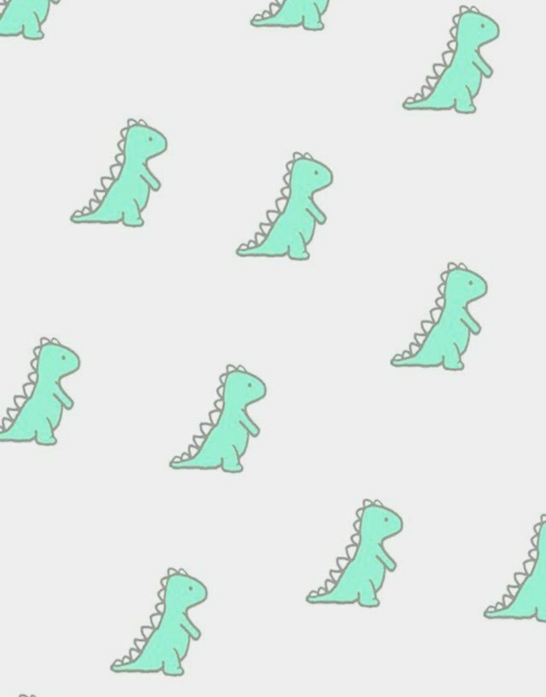 A pattern of green cartoon dinosaurs on a white background - Dinosaur