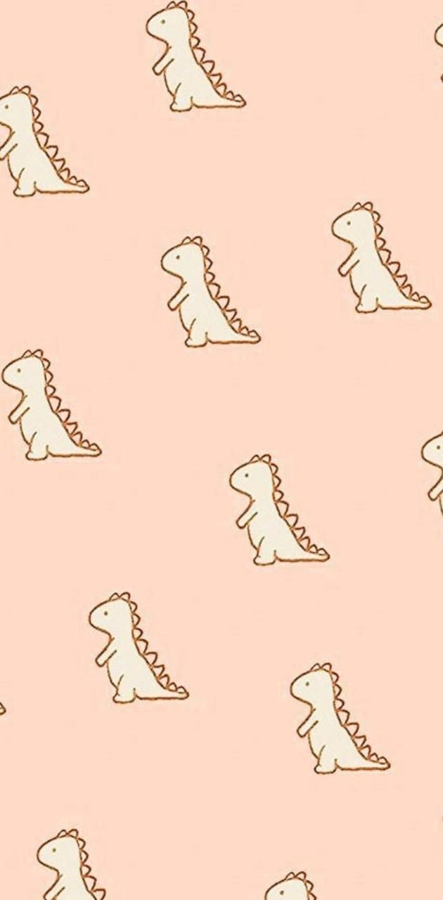 IPhone wallpaper with a pattern of baby dinosaurs - Dinosaur