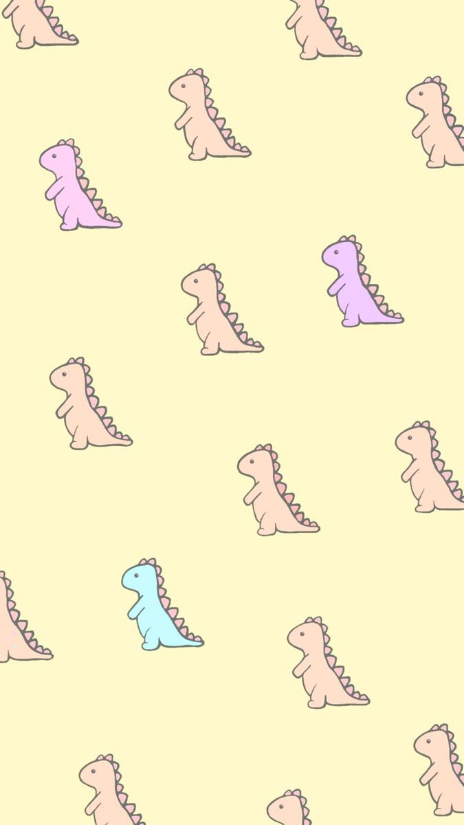 Cute dinosaur wallpaper- yellow theme. Dinosaur wallpaper, Retro wallpaper iphone, Clouds wallpaper iphone