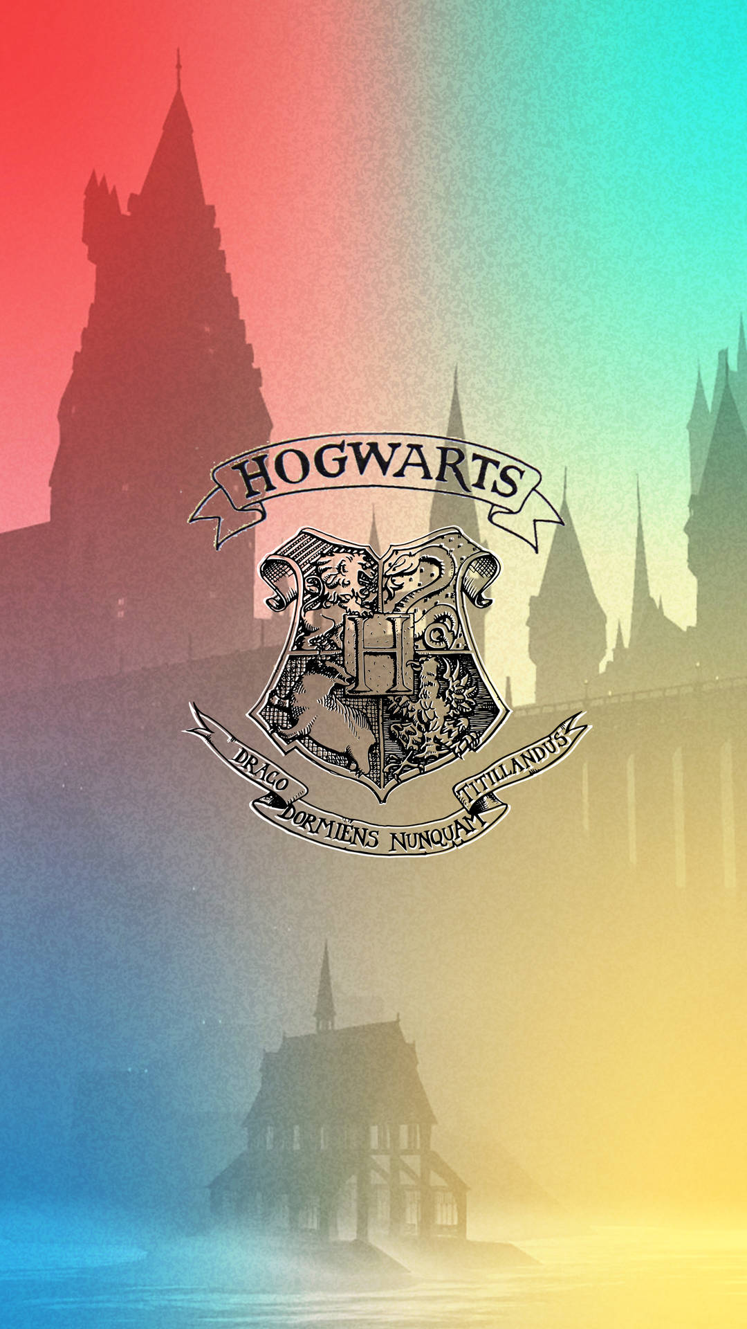 Download Colorful Logo Hogwarts Aesthetic Wallpaper