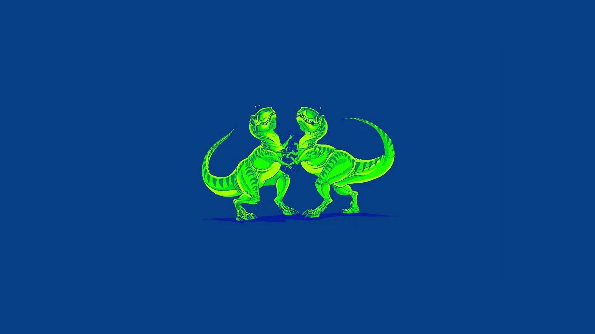 Two dinosaurs on a blue background - Dinosaur