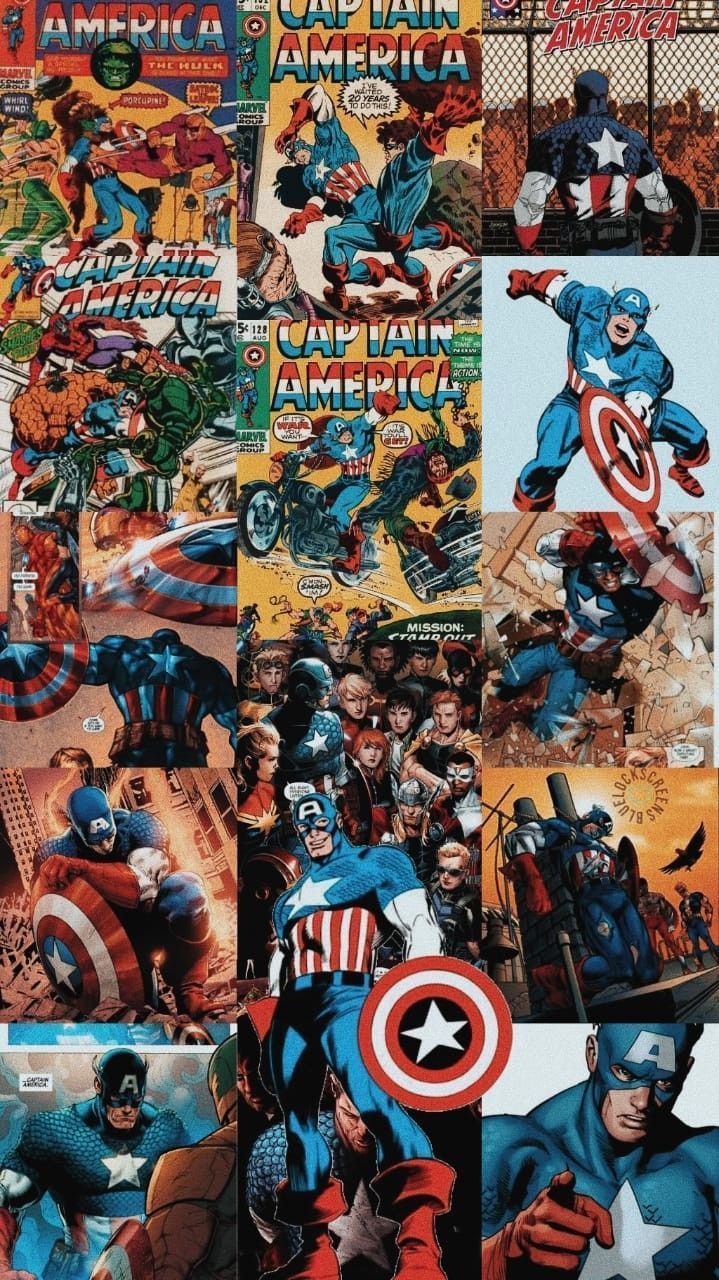 A collage of comic book covers featuring captain america - Marvel, Avengers