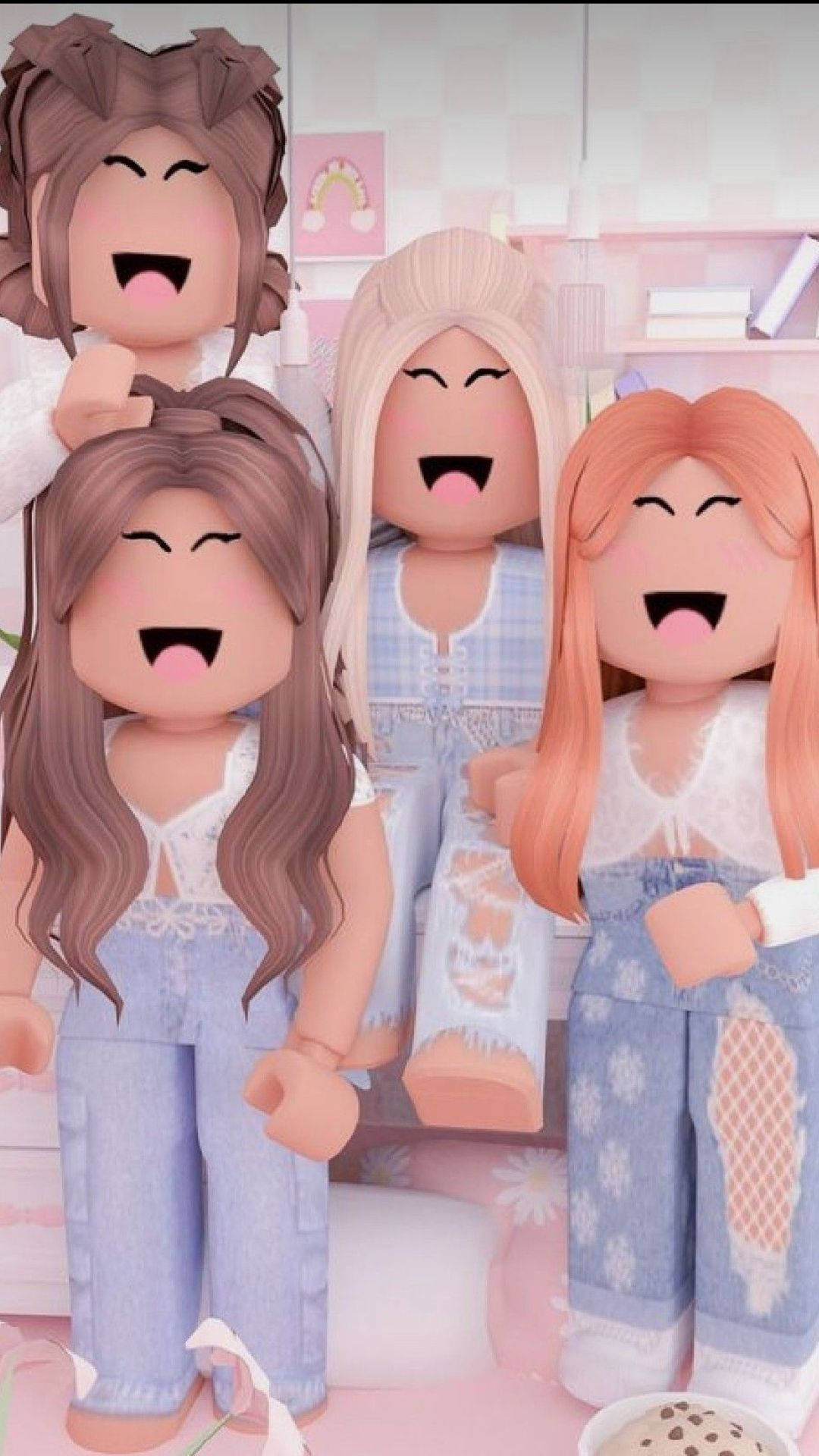 The girls are all dressed up in their pajamas - Roblox