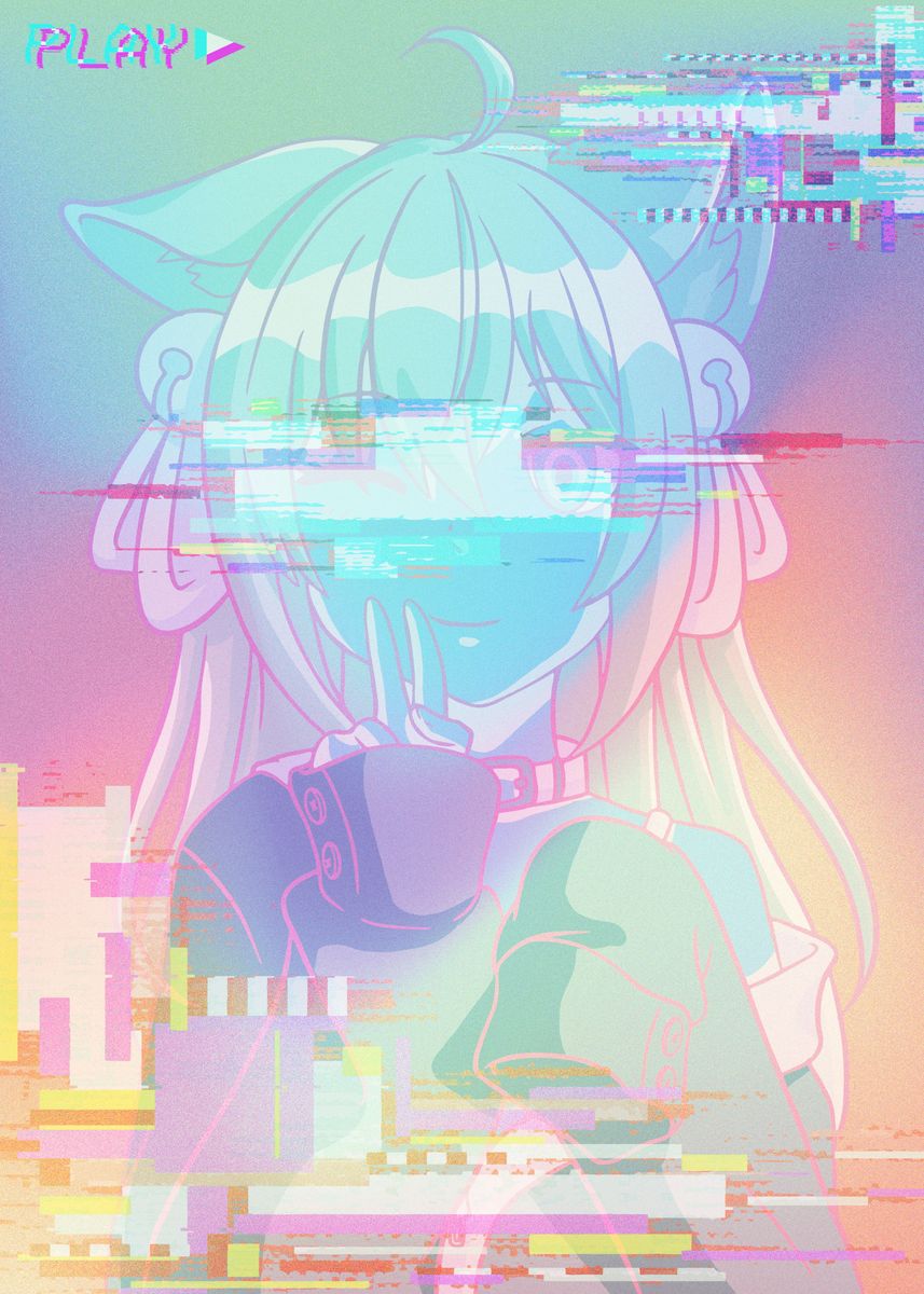 Aesthetic anime girl wallpaper for phone or desktop. - Kidcore