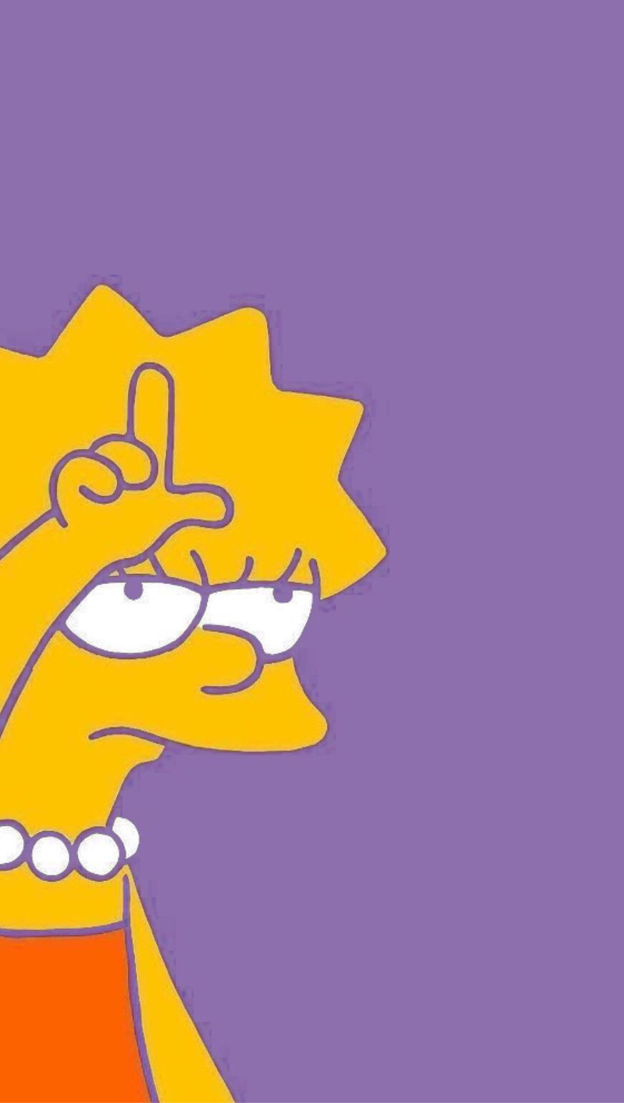 Lisa Simpson “L” on forhead purple background aesthetic. Purple background, Purple wallpaper, Simpson