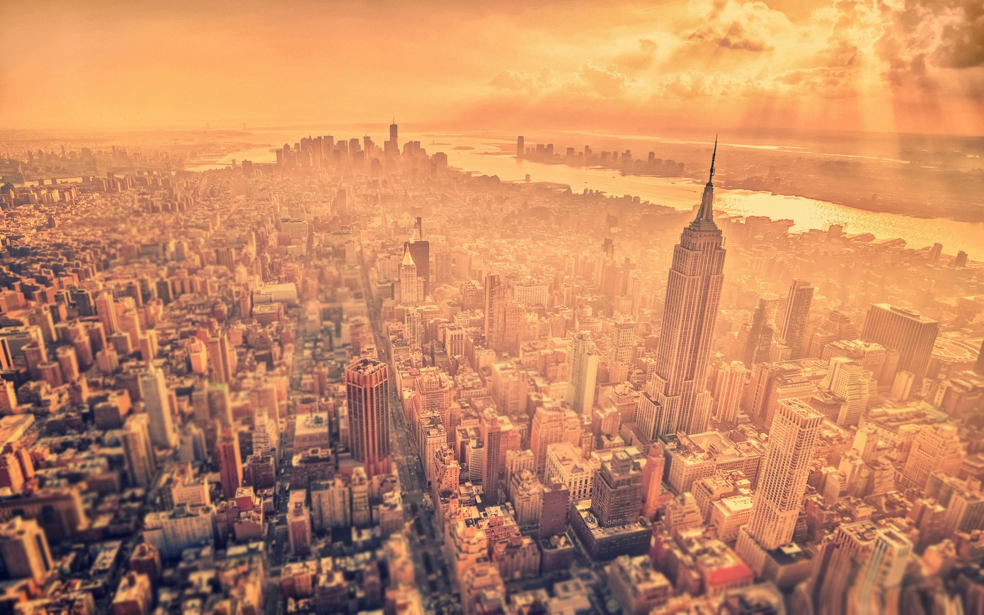 Aerial view of the city of New York - New York