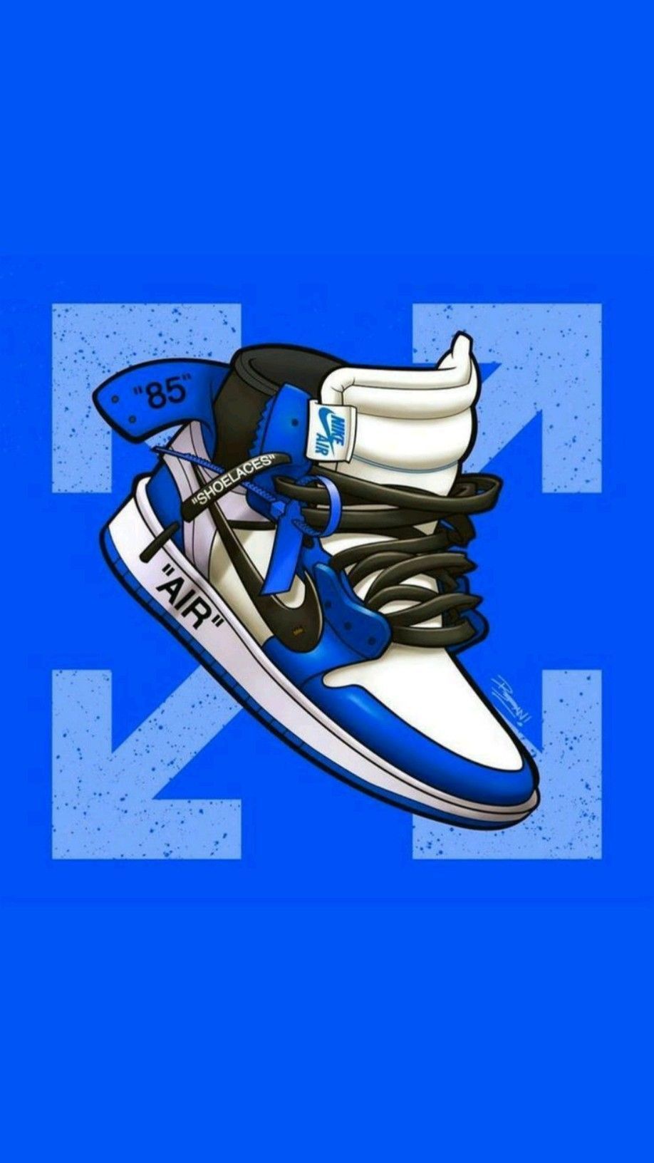 Jordan 1 shoes on a blue background - Shoes