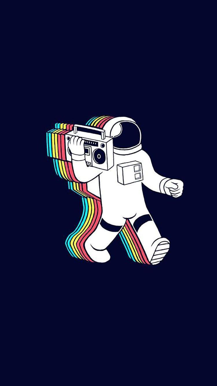 The image of a cartoon astronaut with rainbow colors - NBA