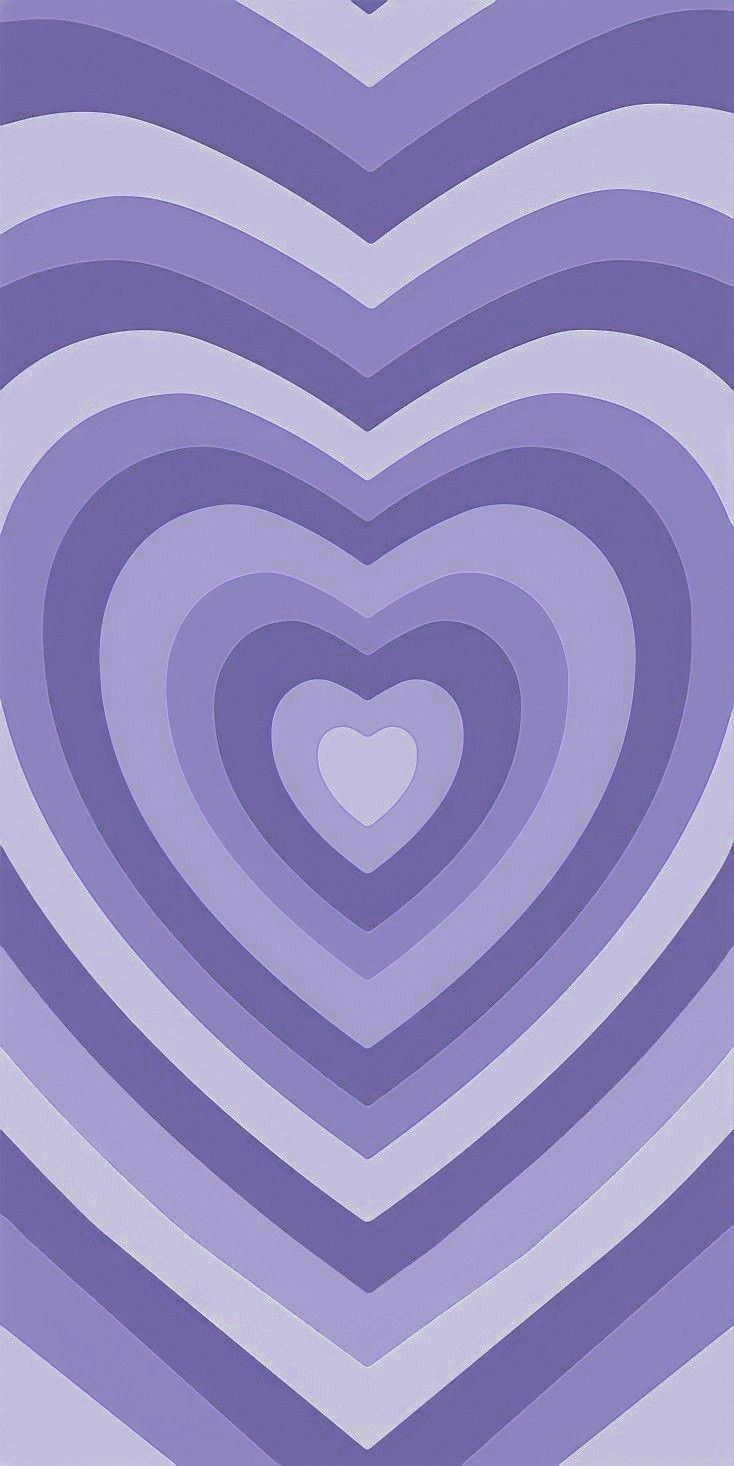 IPhone wallpaper with purple hearts, purple background, and white hearts in the middle - Y2K