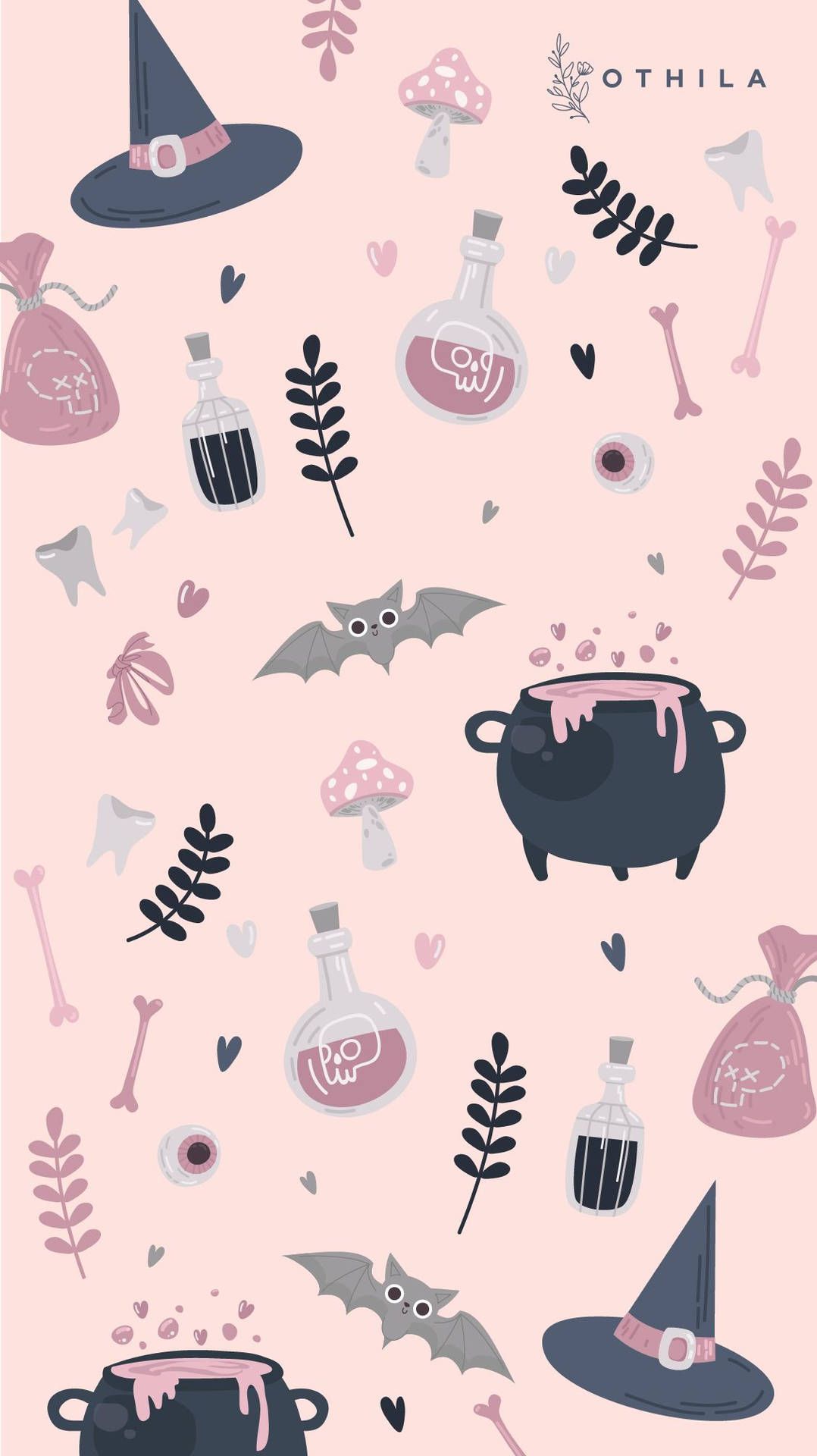 Download Pink Witchy Aesthetic Pattern Wallpaper
